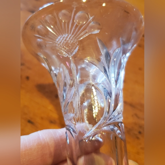 Antique 1800's E & JB etched tny bud vase EPNS SILVER PLATE BASE - Picture 4 of 6